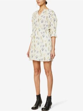 Ba&sh Alois Crepe Mini Floral Dress